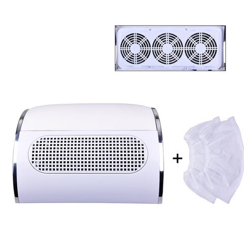 Powerful Nail Dust Suction Collector with 3 Fan Vacuum Cleaner Manicure Tools with 2 Dust Collecting Bags