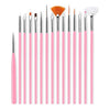 ROHWXY Nail Brush For Manicure Gel Brush For Nail Art 15Pcs/Set Ombre Brush For Gradient For Gel Nail Polish Painting Drawing